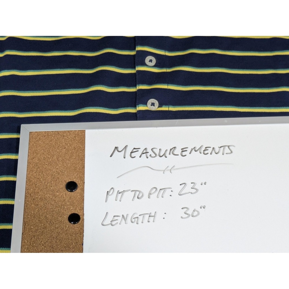 Polo Golf Ralph Lauren Polo Shirt Mens Large Blue Yellow Striped Cotton Golf - Picture 5 of 5
